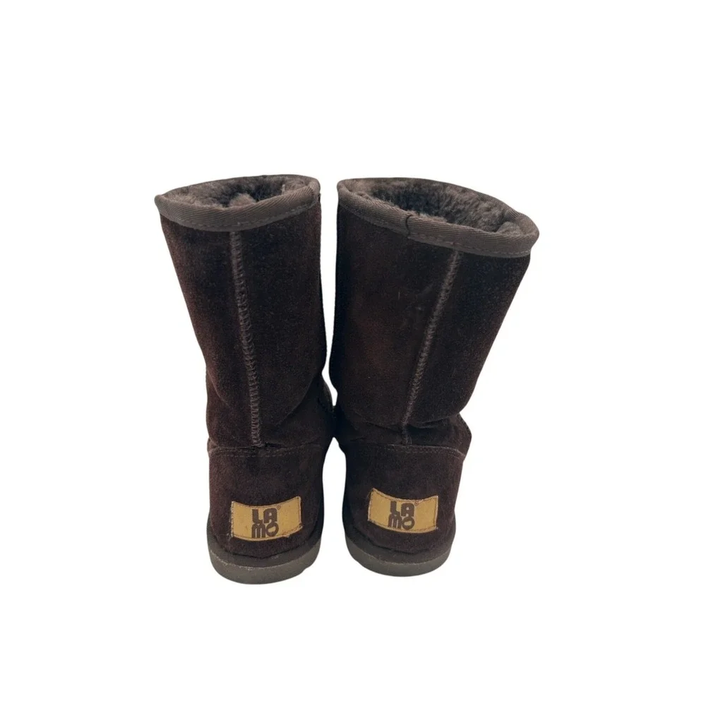 Lamo Boots Women's‎ Size 9 Brown Suede Shearling Mid Calf Winter